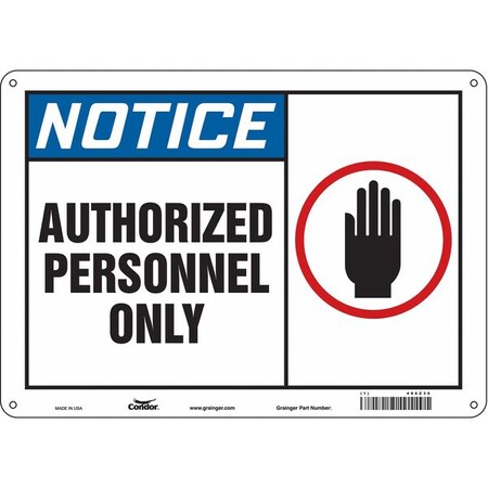 Safety Sign, 10 in Height, 14 in Width, Polyethylene, Horizontal Rectangle, English, 486Z36 MPN:486Z36