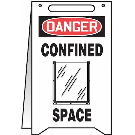 Floor Sign, 20 in H, 12 in W, Plastic, English, 487C80 MPN:487C80