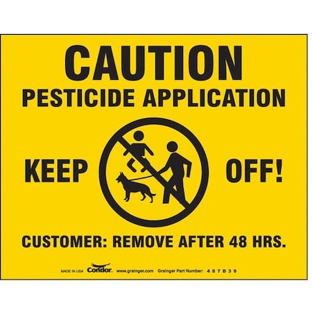 Chemical Sign, 4 in Height, 5 in Width, Plastic, Rectangle, English MPN:487D39