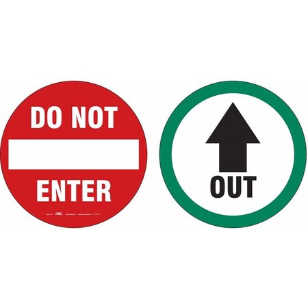 Exit Sign, 6 in Height, 6 in Width, Vinyl, Circle, English MPN:487D49