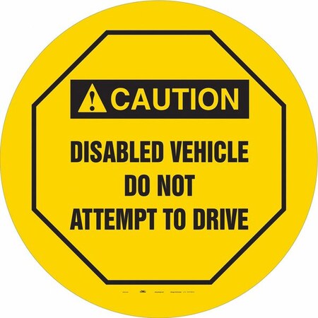 Traffic Sign, 24 in H, 24 in W, Vinyl, Circle, English, 487D51 MPN:487D51