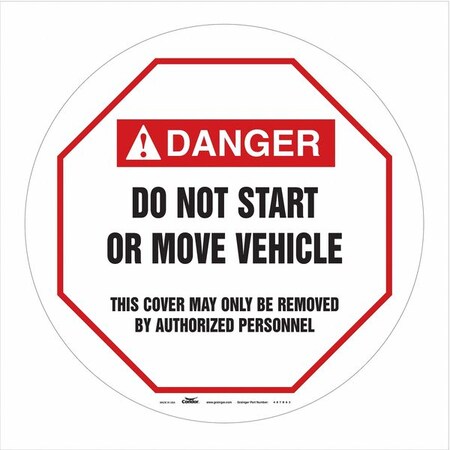 Traffic Sign, 16 in H, 16 in W, Vinyl, Circle, English, 487D63 MPN:487D63