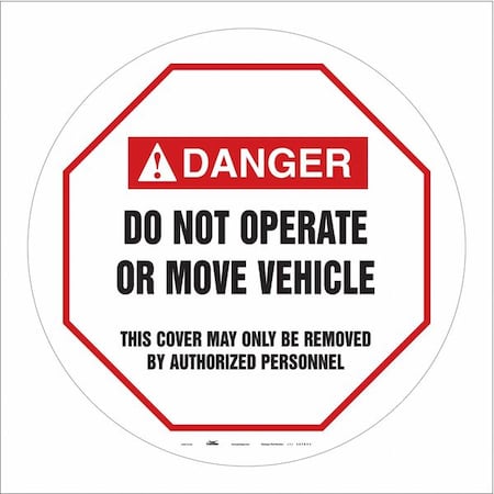 Traffic Sign, 16 in H, 16 in W, Vinyl, Circle, English, 487D64 MPN:487D64
