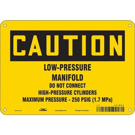 Safety Sign, 7 in Height, 10 in Width, Aluminum, Vertical Rectangle, English, 487W82 MPN:487W82