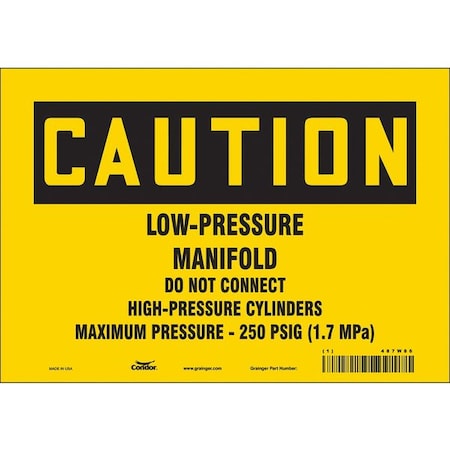 Safety Sign, 7 in Height, 10 in Width, Vinyl, Vertical Rectangle, English, 487W86 MPN:487W86