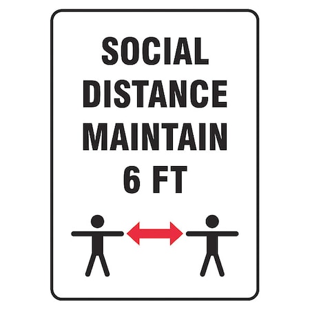 Social Distance Maintain 6 ft Sign, 10