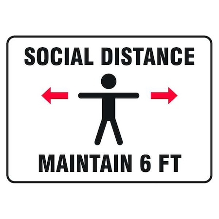 Social Distance Maintain 6 ft Sign, 10