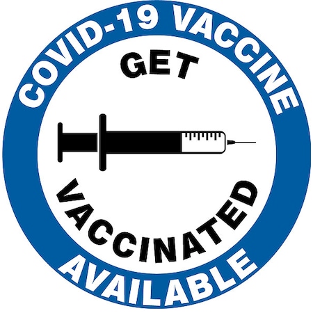 Covid 19 Vaccine Label, 6 in W x 6 in H, English, Vinyl, White MPN:60XZ77