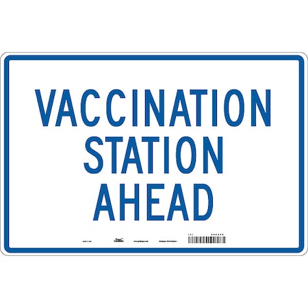 Vaccination Directional Sign, 12 in H, 18 in W, Aluminum, English, 60XZ80 MPN:60XZ80