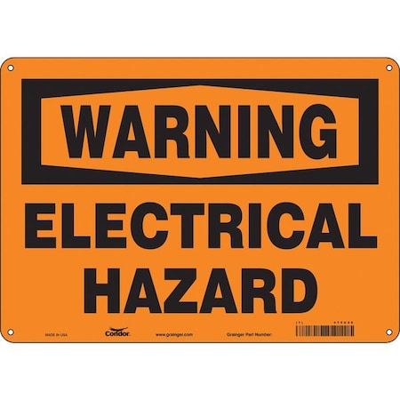 Safety Sign, 10 in Height, 14 in Width, Aluminum, Horizontal Rectangle, English, 475U26 MPN:ELW310A1014