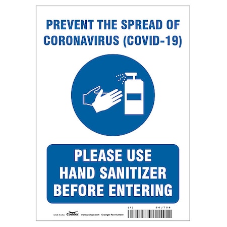 Prevent The Spread Of Coronavirus Sign, HWB718P1410 MPN:HWB718P1410
