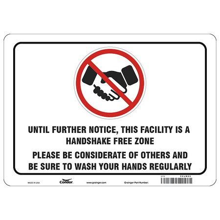 Handshake Free Zone Sign, 14