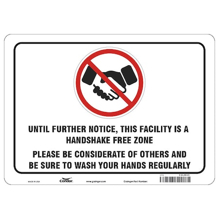 Handshake Free Zone Sign, 14