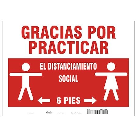 Covid 19 Sign 10X14, Spanish Practice So, 10 in Height, 14 in Width, Spanish MPN:HWB744P1014
