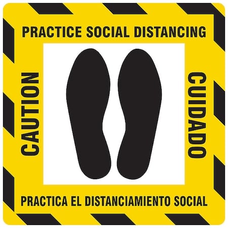 Safety Sign, 12 in H, 12 in W, Plastic, Square, English, Spanish, HWB780T1212 MPN:HWB780T1212