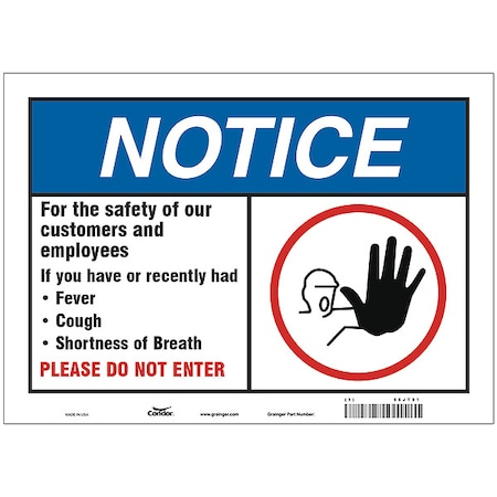 For The Safety Of Our Customers Sign, HWN816A1014 MPN:HWN816A1014