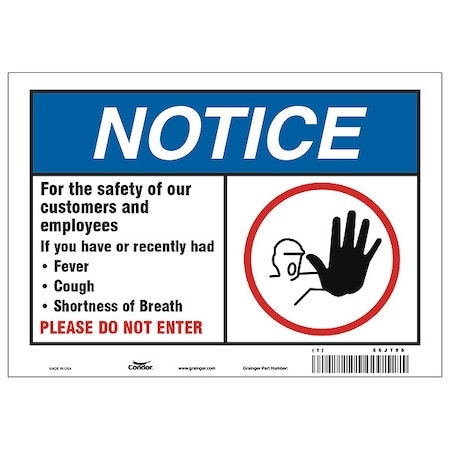 For The Safety Of Our Customers Sign, HWN816P0710 MPN:HWN816P0710