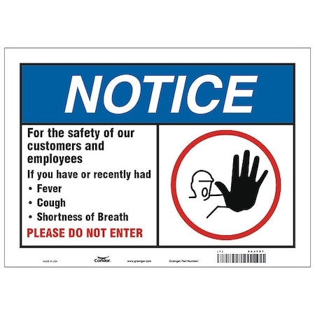 For The Safety Of Our Customers Sign, HWN816P1014 MPN:HWN816P1014