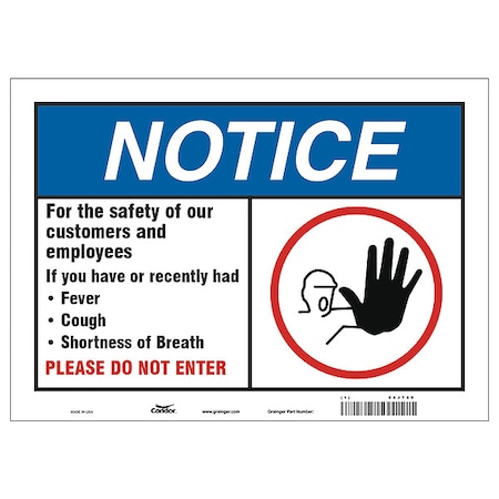 For The Safety Of Our Customers Sign, HWN816T1014 MPN:HWN816T1014