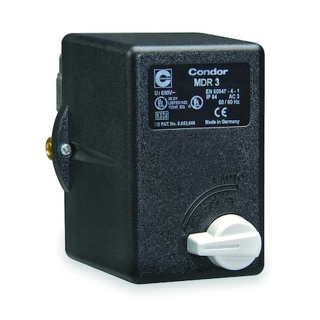 Pressure Switch, Standard, 3PST, 1 Ports, 3/8