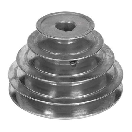 1 in Fixed Bore 4 Groove Stepped V-Belt Pulley 2 in, 2.62 in, 3.37 in, 4 in OD MPN:SCA400-4X062KW