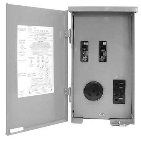 Surface Mount Outdoor Hard Wired GFCI, 30 A, 120/240V AC, Single Phase, NEMA 3R, 3 Outlets MPN:CESMPSC41GRHR