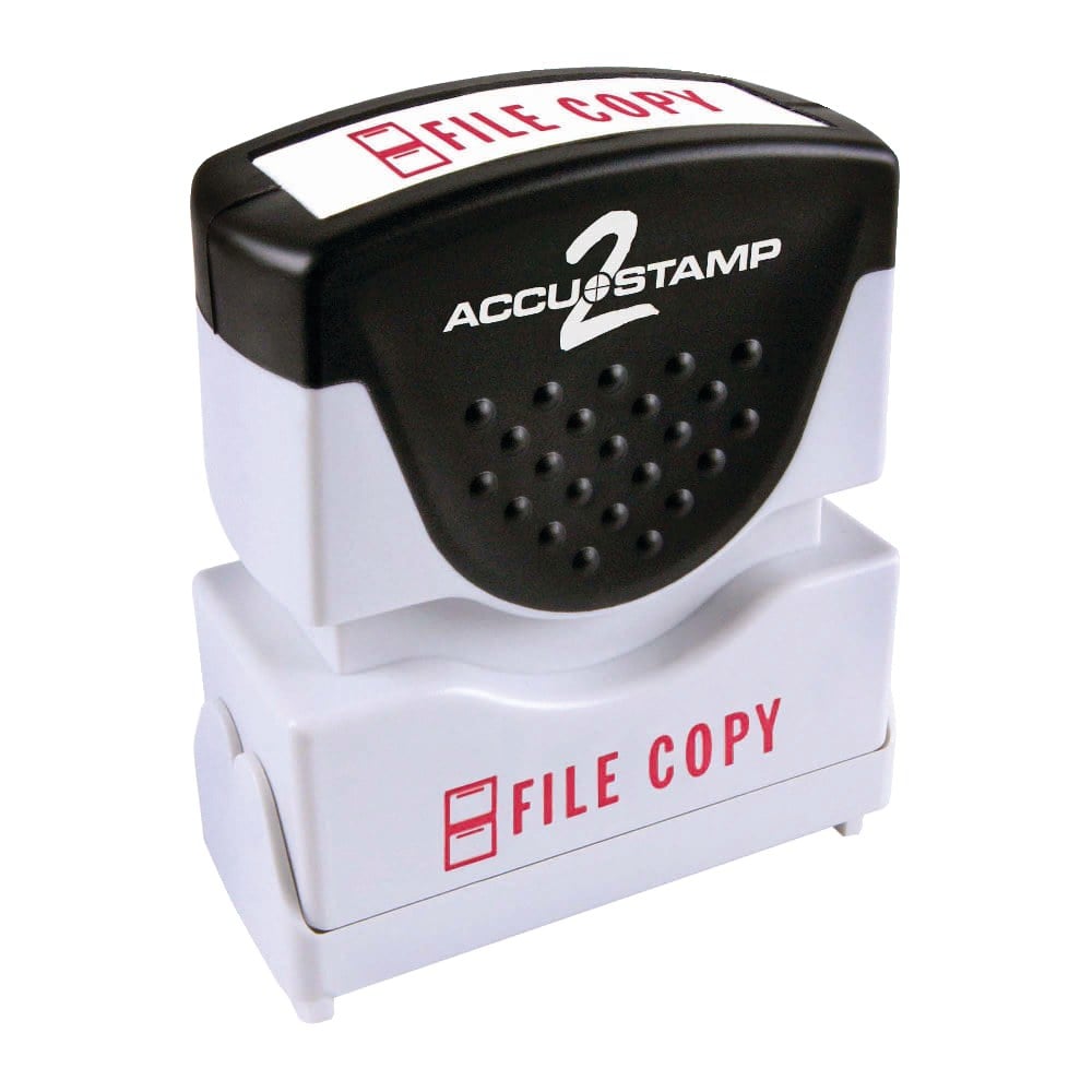 AccuStamp2 File Copy Stamp, Shutter Pre-Inked One-Color FILE COPY Stamp, 1/2in x 1 5/8in Impression, Red Ink (Min Order Qty 10) MPN:35524