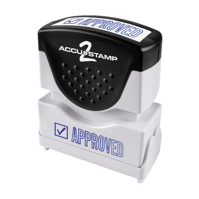 AccuStamp2 Approved Stamp, Shutter Pre-Inked One-Color APPROVED Stamp, 1/2in x 1-5/8in Impression, Blue Ink (Min Order Qty 8) MPN:35525 AccuStamp2 Approved Stamp, Shutter Pre-Inked One-Color APPROVED Stamp, 1/2in x 1-5/8in Impression, Blue Ink (Min Order Qty 8) MPN:35525