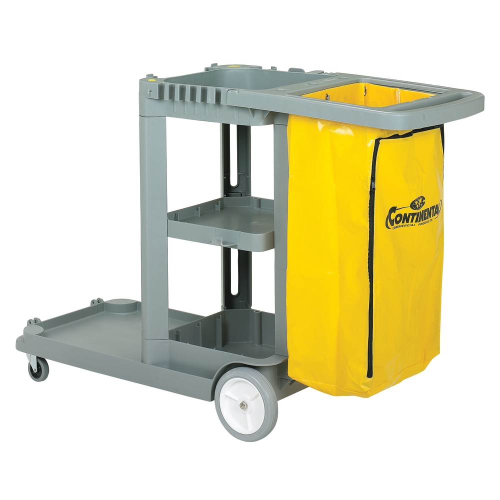 CMC Standard Janitorial Cleaning Cart, 38inH x 19 3/4inW x 56inD, Grey MPN:184GY
