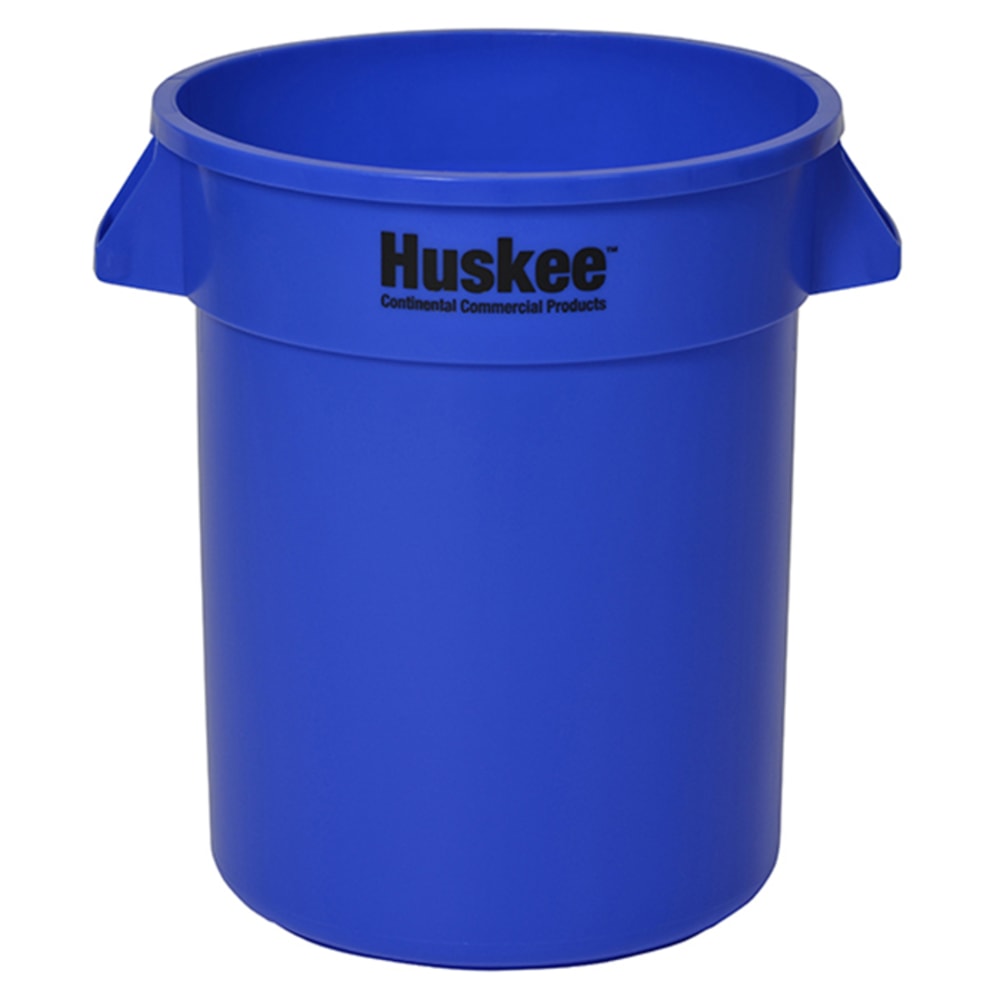 Continental Huskee Wall Hugger Round Poly Resin Trash Can, 20 Gallons, 22-1/2in x 22in, Blue (Min Order Qty 3) MPN:2000BL