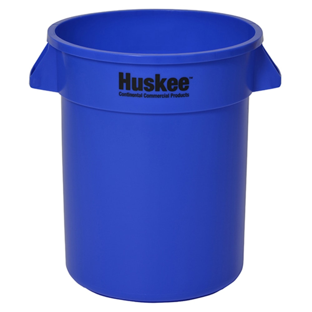 Continental Huskee Wall Hugger Round Poly Resin Trash Can, 20 Gallons, 22-1/2in x 22in, Blue MPN:2000BL