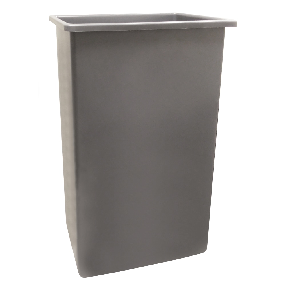 Continental ValueLine Wall Hugger Rectangular Poly Resin Trash Can, 23 Gallons, 30inH x 20inW x 11inD, Gray (Min Order Qty 3) MPN:8323VLGY