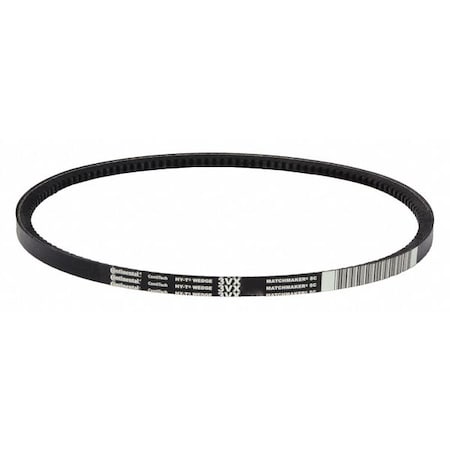 3VX600 Cogged, Wedge V-Belt, 60 in Outside Length, 3/8 in Top Width, 5/16