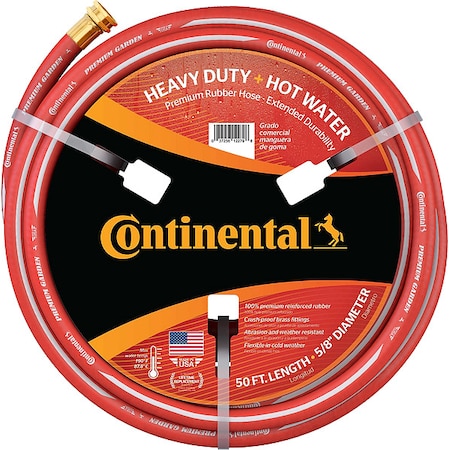 5/8 in ID x 100 ft L Garden Hose, Plant-based Polymer Tube, Red, Brass x Brass Fitting MPN:20580275
