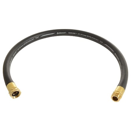 1/2 in ID x 3 ft L Garden Leader Hose, EPDM Tube, Black, Brass x Brass Fitting MPN:CWH050-03MF