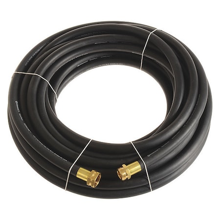 1/2 in ID x 50 ft L Garden Hose, EPDM Tube, Black, Brass x Brass Fitting MPN:CWH050-50MF-G