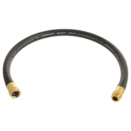5/8 in ID x 3 ft L Garden Leader Hose, EPDM Tube, Black, Brass x Brass Fitting MPN:CWH058-03MF