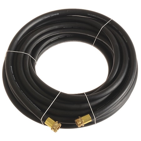 5/8 in ID x 100 ft L Garden Hose, EPDM Tube, Black, Brass x Brass Fitting MPN:CWH058-100MF-G