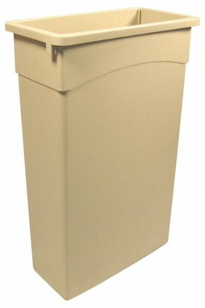 Trash Can: 23 gal, Rectangle, Beige MPN:8322BE