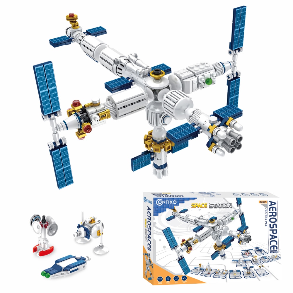 Contixo BK07 Aerospace Series Space Station Building Block Set, Grade 3 - 12, Set Of 573 Pieces MPN:CNXBK07