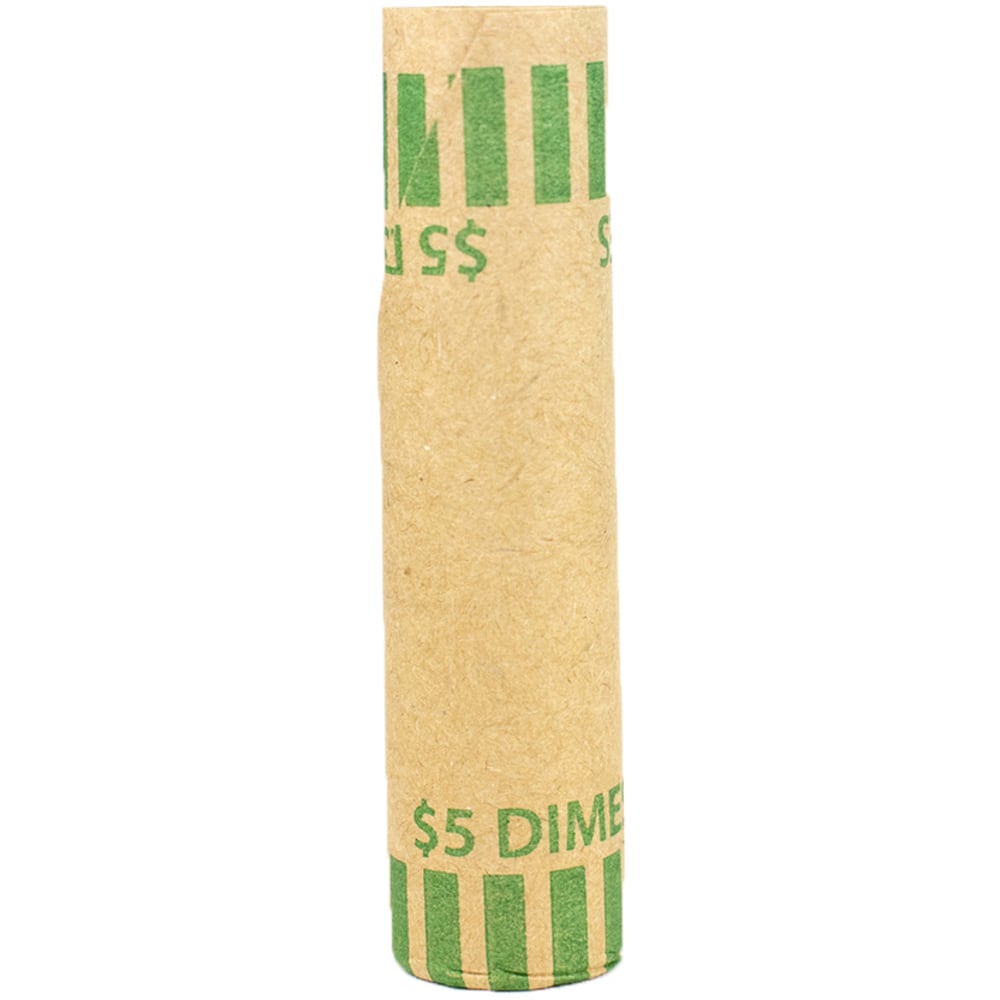 Control Group Crimped-End Coin Wrappers, Dimes, Green, Pack Of 1, 000 Wrappers MPN:560053