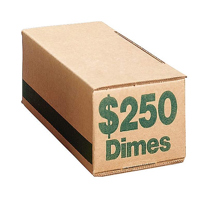 PM Company Coin Boxes, Dimes, $250.00, Bundle Of 50 MPN:560061