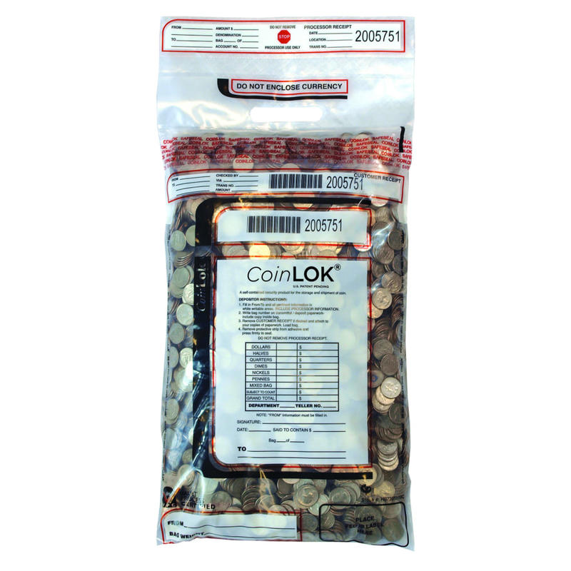 CONTROLTEK CoinLOK  Coin Bag 12 x 25, Clear 50/Pack (Min Order Qty 3) MPN:HB73912-19C