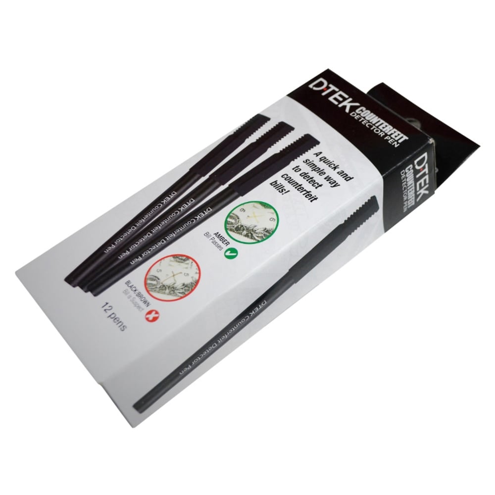 Control Group D-TEK Counterfeit Detector Pens, Black, Pack Of 12 Pens MPN:560507
