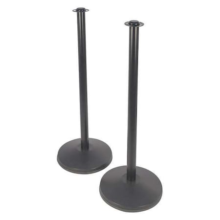 Flat Top Rope Post, 37-1/2inH, Black, PK2 MPN:CP61S-SB-2PK
