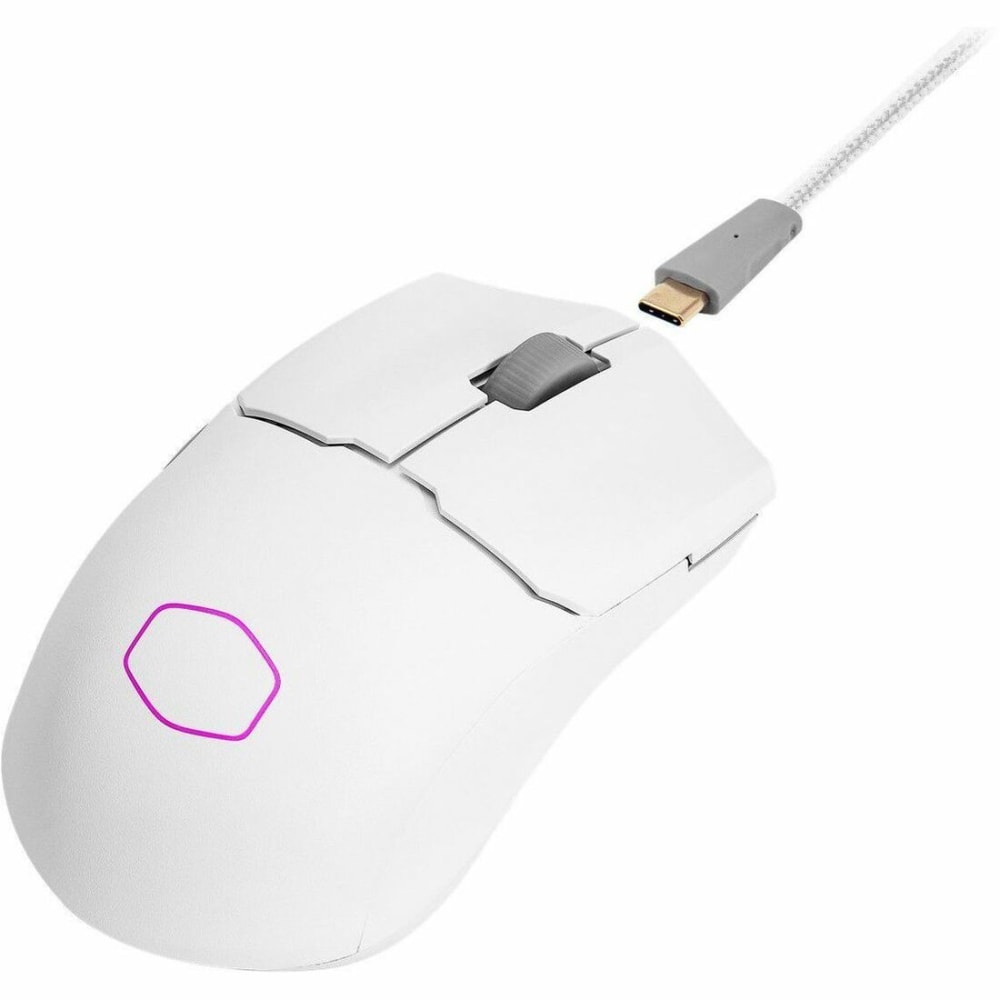 Cooler Master MM712 Gaming Mouse - Optical - Cable/Wireless - Bluetooth - 2.40 GHz - Rechargeable - White - 19000 dpi - 6 Button(s) - Right-handed MPN:MM-712-WWOH1