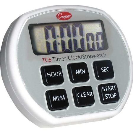 Timer/Clock/Stopwatch, 6Button, 3A Battery MPN:TC6-0-8