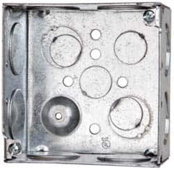 Electrical Outlet Box: Steel, Square, 4