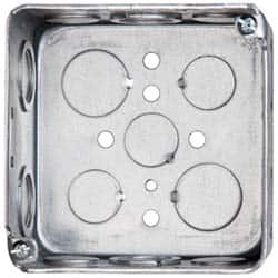 Electrical Outlet Box: Steel, Square, 4