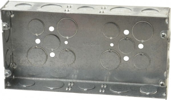 Electrical Wall Box: Steel, Rectangle, 4-1/2